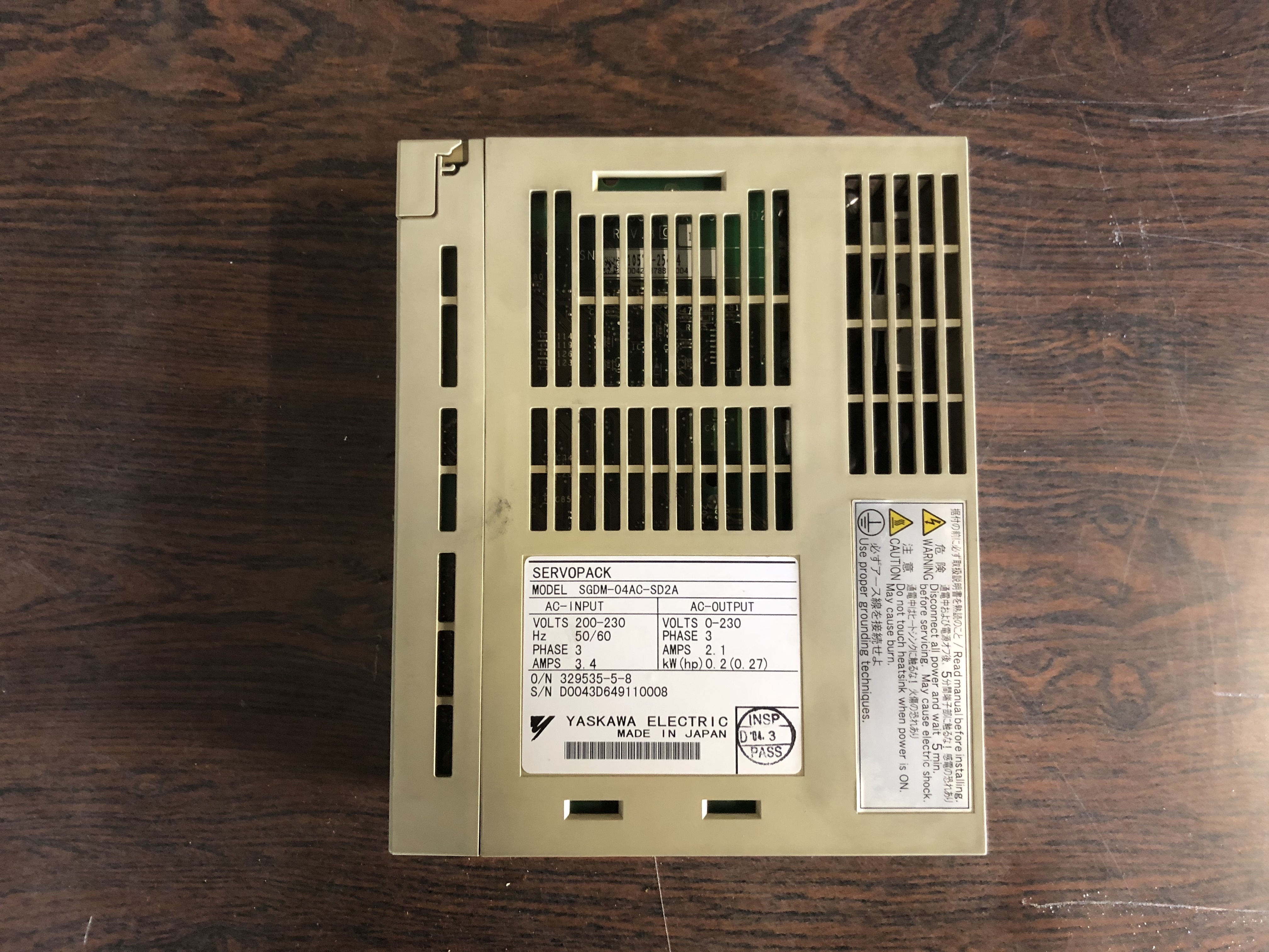 安川電機 YASKAWA サーボパックSERVOPACK SGDM-04AC-SD2A