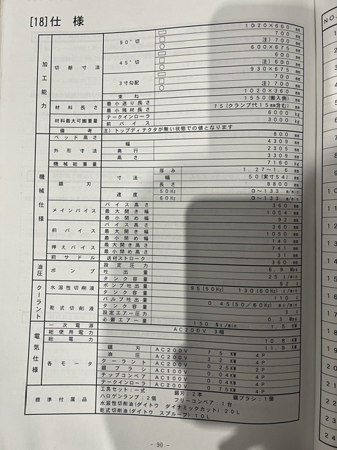 大東精機 バンドソー GT7010CNC