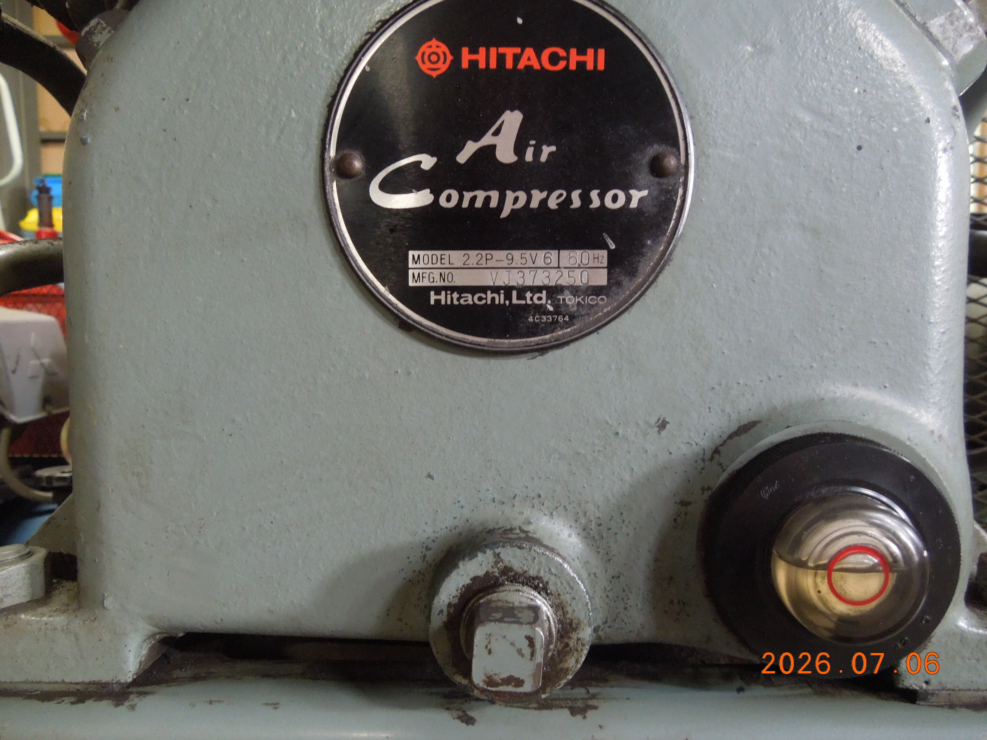 日立 ３HPコンプレッサー 2.2P-9.5V 6
