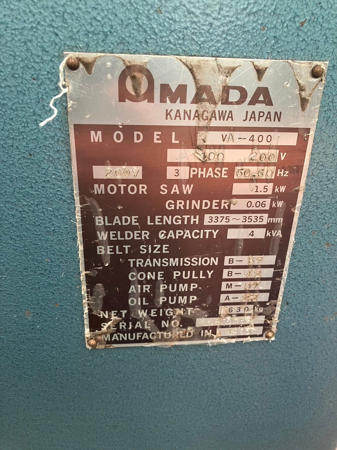 アマダ コンターマシン VA-400