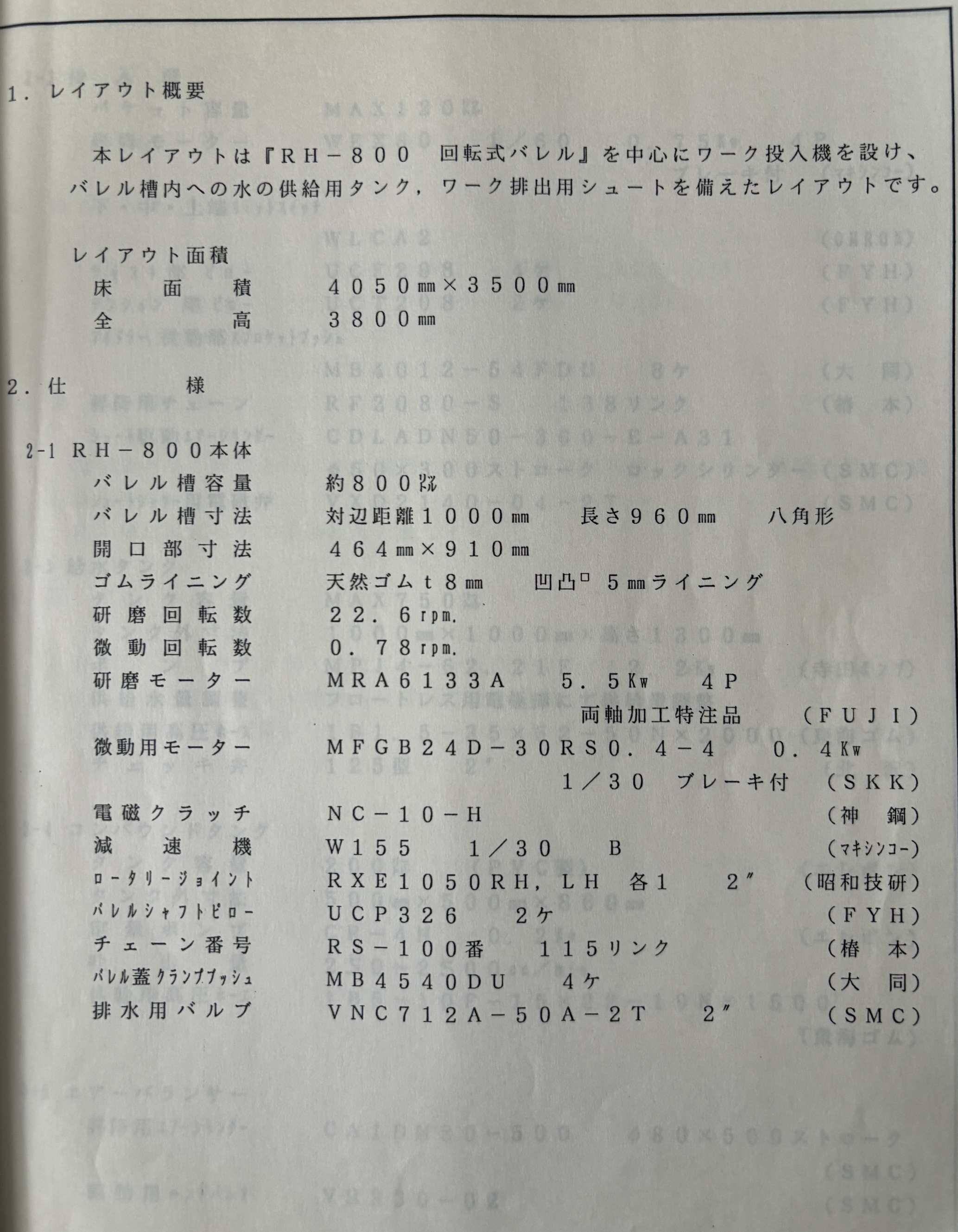 チップトン 大型　回転式バレル研磨機 RH-800　（８００ℓ）