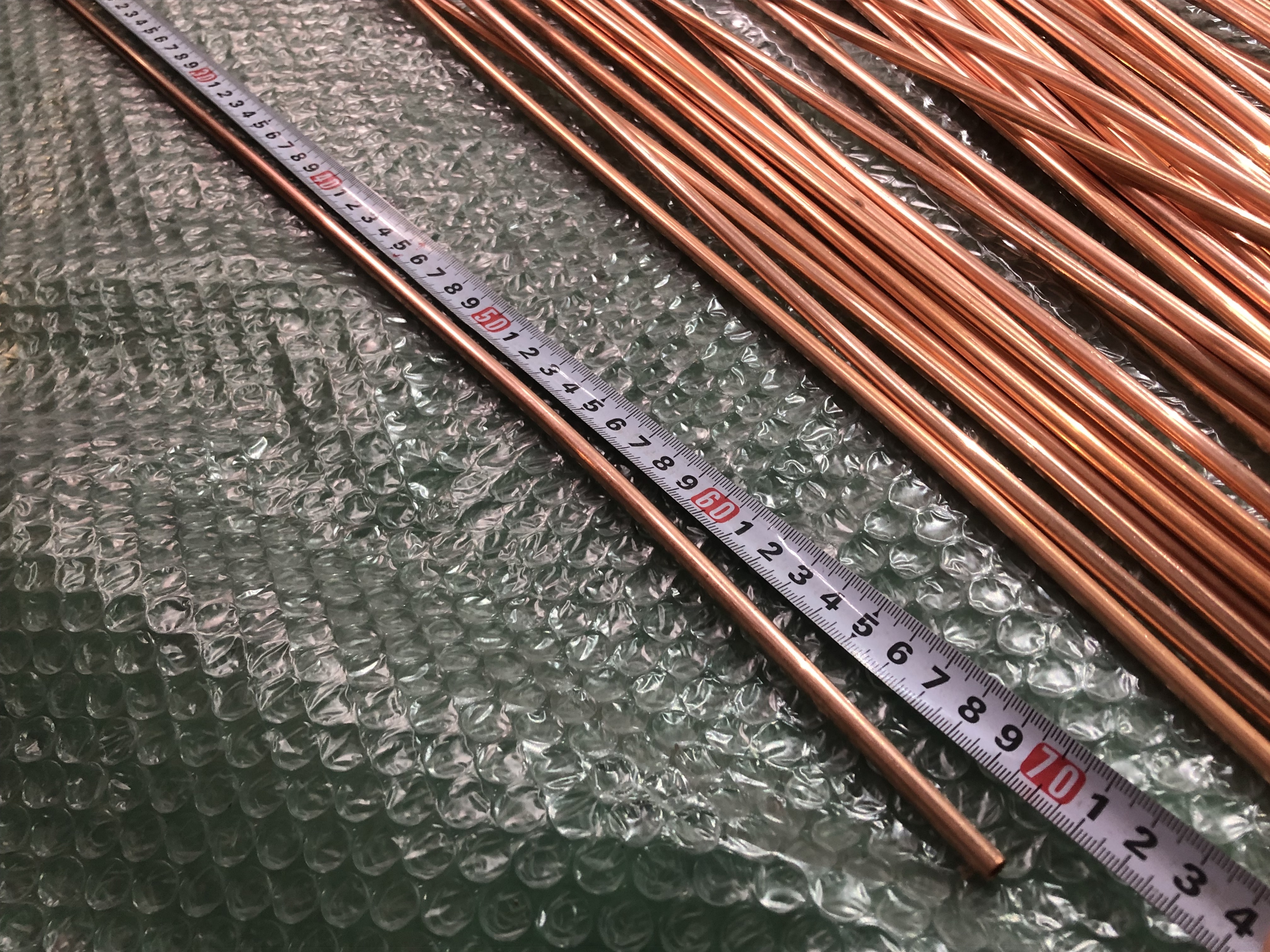 不明 銅丸棒パイプ 【銅丸棒パイプ】39個 /長さ700ｍｍ