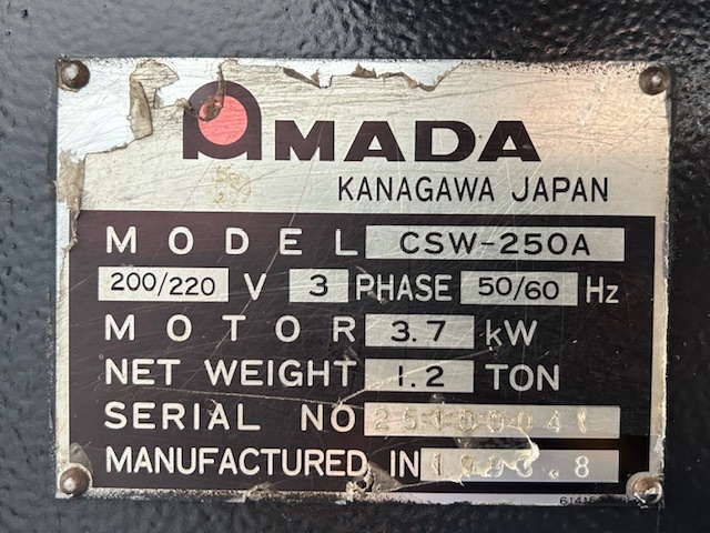 アマダ コーナーシャー CSW250A