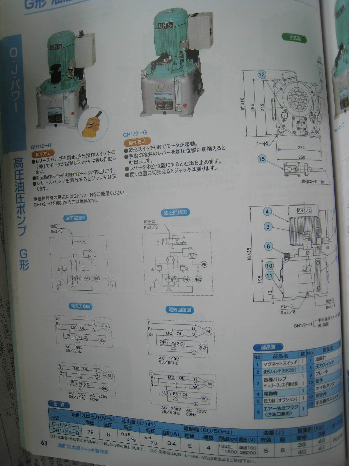 大阪ジャッキ 油圧プレス